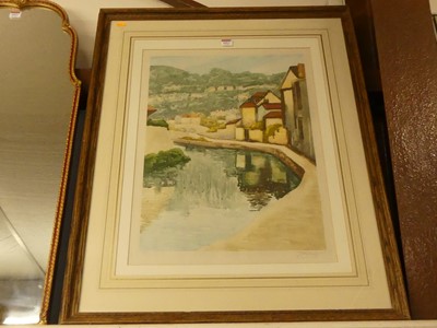 Lot 1013 - Continental school - River scene, colour...