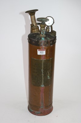 Lot 522 - A vintage copper minimax fire extinguisher,...