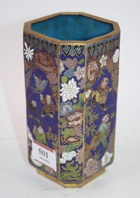 Lot 501 - A Chinese cloisonne enamel vase, decorated...