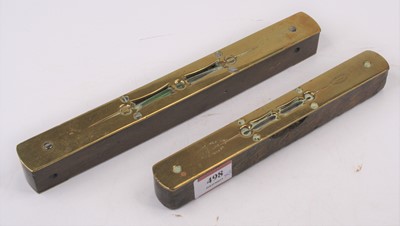 Lot 498 - A vintage John Rabone brass spirit level, 20cm;...