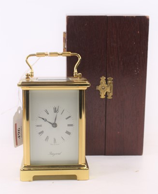 Lot 496 - A Bayard brass cased carriage clock, having...
