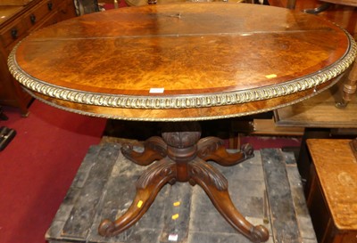 Lot 1334 - A mid-Victorian burr walnut crossbanded and...