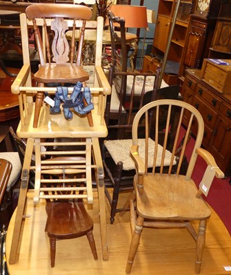 Lot 1347 - Five various child's chairs, to include a...