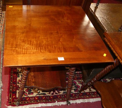 Lot 1372 - An Edwardian walnut and beech square two-tier...