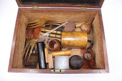 Lot 473 - A Victorian walnut box having a walnut...