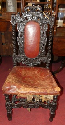 Lot 1378 - A 19th century carved and ebonised oak spiral...