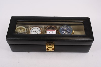 Lot 477 - A group of four gentleman's fashion watches in...