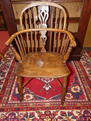 Lot 1381 - An early 19th century elm, yew and fruitwood...