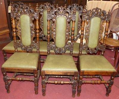 Lot 1391 - A set of six early 20th century floral relief...
