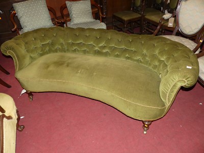 Lot 1394 - A Victorian walnut framed and green dralon...
