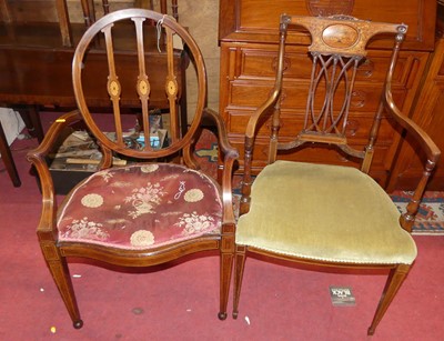 Lot 1395 - A circa 1900 mahogany and classical floral...