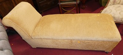 Lot 1404 - A contemporary mustard fabric upholstered...
