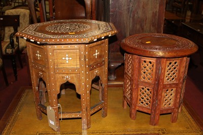 Lot 1412 - An early 20th century Indian octagonal teak...