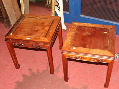Lot 1415 - A pair of contemporary Chinese hardwood square...