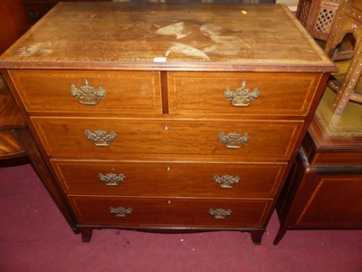 Lot 1416 - An Edwardian mahogany and satin wood cross...