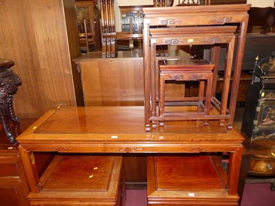 Lot 1421 - A contemporary Chinese hard wood rectangular...