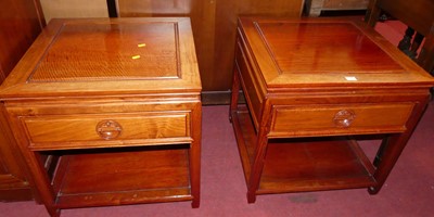 Lot 1422 - A pair of contemporary Chinese square hardwood...