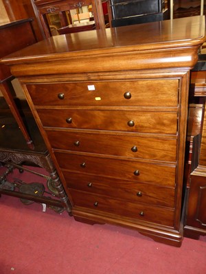 Lot 1471 - A contemporary mahogany round cornered chest...