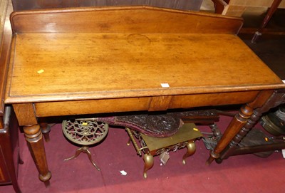 Lot 1474 - An early Victorian oak ledgeback two-drawer...