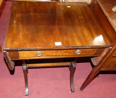 Lot 1481 - A circa 1830s mahogany drop flap single drawer...