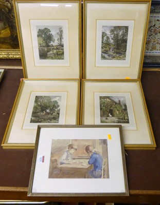 Lot 1035 - A framed set of four colour engravings, each...