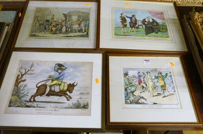 Lot 1042 - James Gillray - Paddy on Horseback, colour...