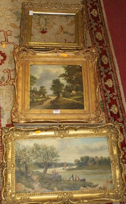 Lot 1046 - Circa 1900 English school - Travellers on a...