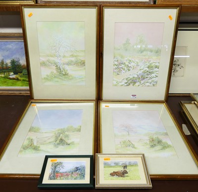 Lot 1065 - Assorted amateur watercolours to include...