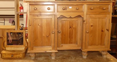 Lot 1445 - A contemporary pine dresser base, w.122cm;...