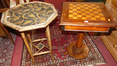 Lot 1448 - A Victorian mahogany stained pine inlaid...