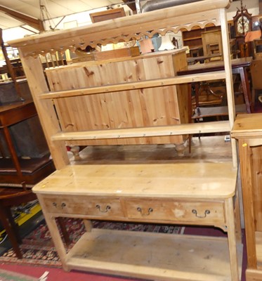 Lot 1453 - A reclaimed pine round cornered kitchen...