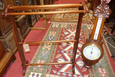 Lot 1454 - A contemporary hardwood towel rail; together...