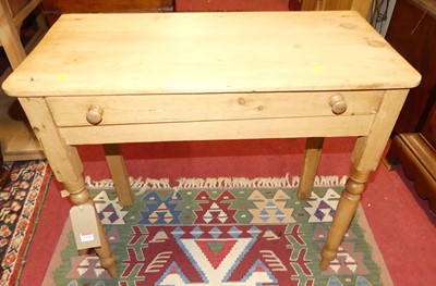 Lot 1458 - A reclaimed pine round cornered single drawer...