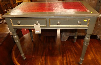 Lot 1459 - A Victorian and later painted gilt tooled red...
