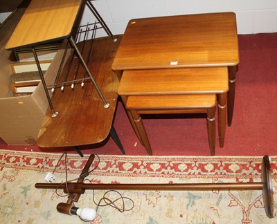 Lot 1088 - A teak nest of three occasional tables, teak...