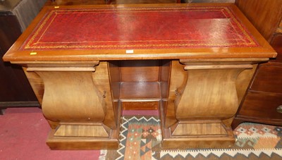 Lot 1464 - A 19th century mahogany and gilt tooled red...