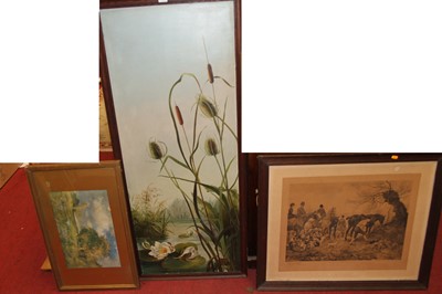 Lot 1099 - 20th century school - Water lillies, oil on...