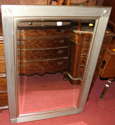 Lot 1100 - A reproduction silvered framed and bevelled...