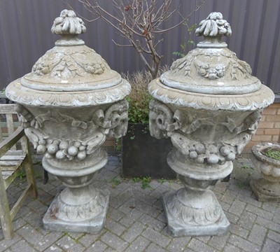 Lot 1507 - A pair of large decorative painted fibreglass...