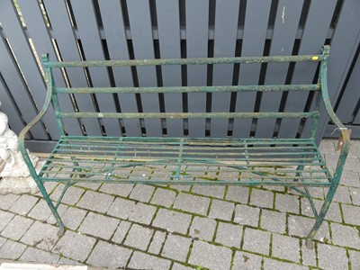 Lot 1513 - A probably Regency period green painted iron...