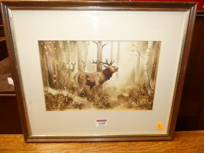 Lot 1108 - Jonathan Yule - Stag and Deer in woodland...