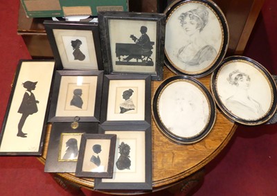 Lot 1125 - A collection of Victorian portrait silhouettes,...