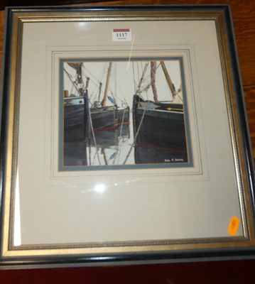 Lot 1117 - Colin M Baxter - Barges Waiting to Work,...