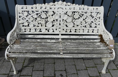 Lot 1534 - A Coalbrooke style white painted pierced metal,...