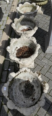 Lot 1537 - A set of four reconstituted stone pedestal...