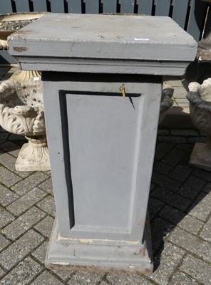 Lot 1538 - A grey painted reconstituted stone square high...