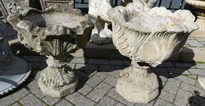 Lot 1540 - Two similar reconstituted stone pedestal...