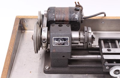 Lot 79 - 1960s Emco Unimat SL tabletop lathe, housed on...