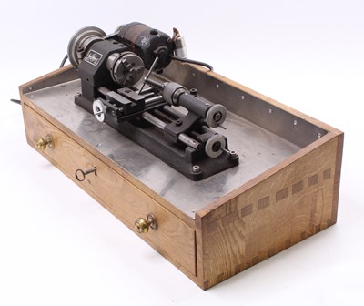 Lot 79 - 1960s Emco Unimat SL tabletop lathe, housed on...