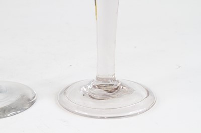 Lot 2051 - A pair of wine glasses, circa 1770, the basal...